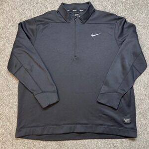 Nike Golf Mens XXL Black Quarter Zip Pullover Sweatshirt Mock Neck Performance